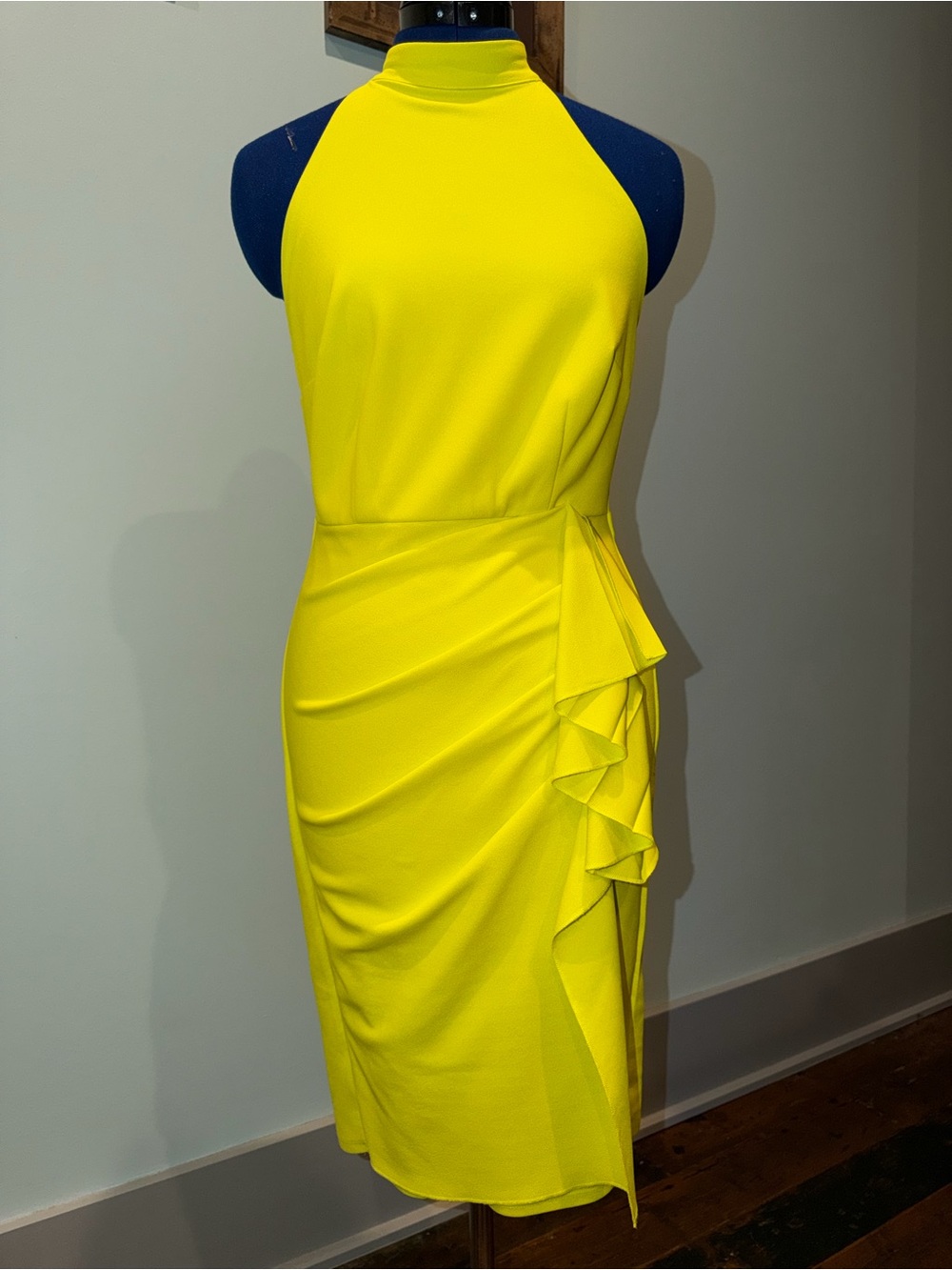 High neck halter midi dress